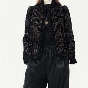 Zara Black Tweed Women's Jacket